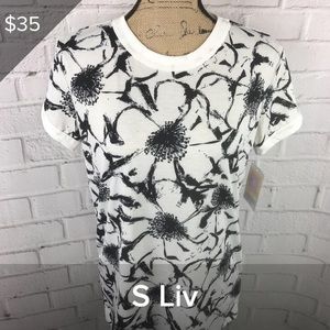 NWT Black & White Floral Liv Top LuLaRoe